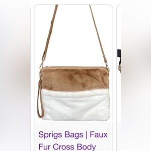 New Sprigs faux fur crossbody handbag